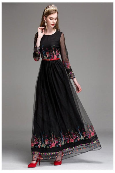Embroidery Maxi Dress