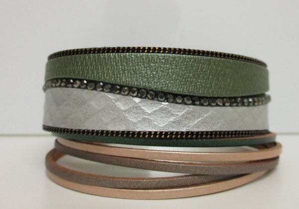 Olive & Silver Bracelet