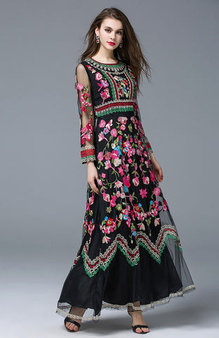 Embroidery  Maxi Dress