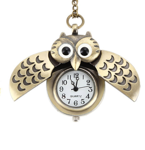 Pendant Pocket Watch Owl